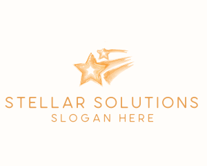 Shooting Star Watercolor logo design