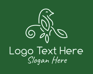 Leaf Bird Outline logo