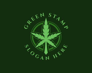 Organic Marijuana Leaf logo design