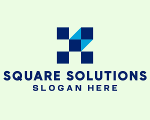 Blue Letter X Squares logo