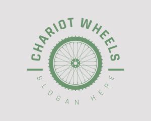 Cyclist Wheel Emblem logo design