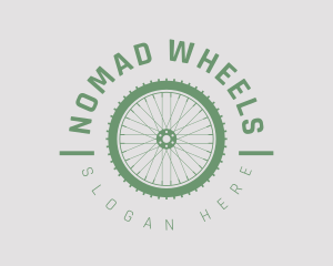 Cyclist Wheel Emblem logo design