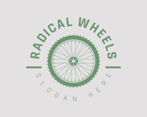 Cyclist Wheel Emblem logo design