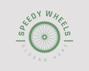 Cyclist Wheel Emblem logo design