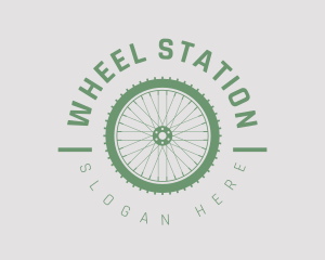 Cyclist Wheel Emblem logo