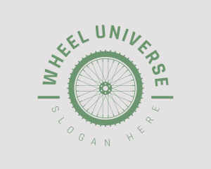 Cyclist Wheel Emblem logo design