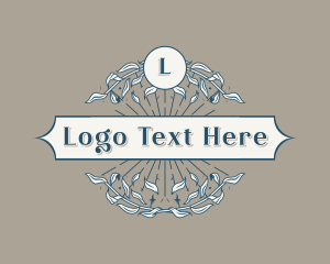 Vintage Leaf Wreath logo