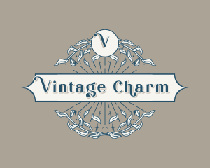 Vintage Leaf Wreath logo design