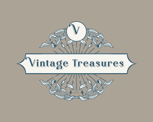 Vintage Leaf Wreath logo design