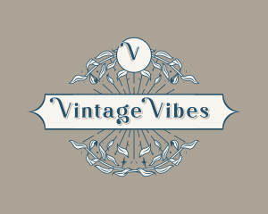 Vintage Leaf Wreath logo design