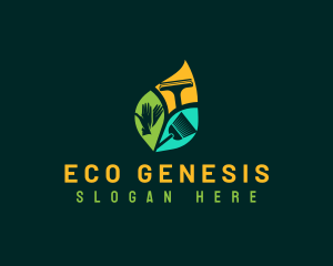 Eco Leaf Housekeeping logo design