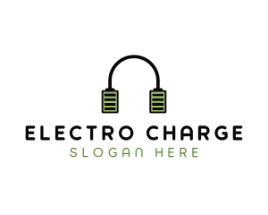 Audio Headphones Battery logo design