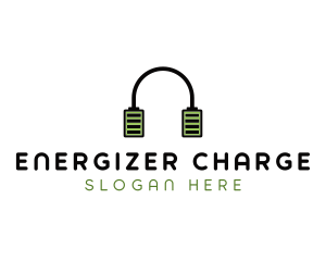 Audio Headphones Battery logo design