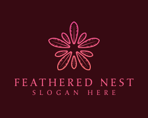 Pink Feather Wellness logo design