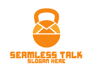 Orange Kettlebell Mail logo design