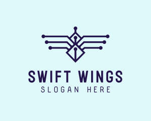 Digital Tech Wings logo design