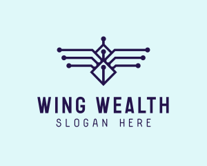 Digital Tech Wings logo design