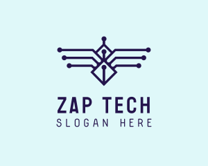 Digital Tech Wings logo design