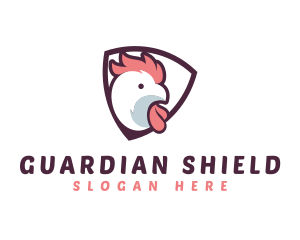 Rooster Chicken Shield logo design