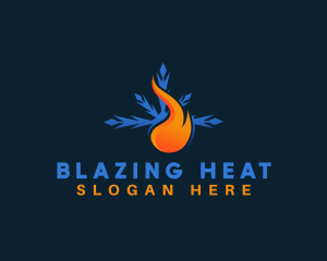 Heating Ice Hvac logo design