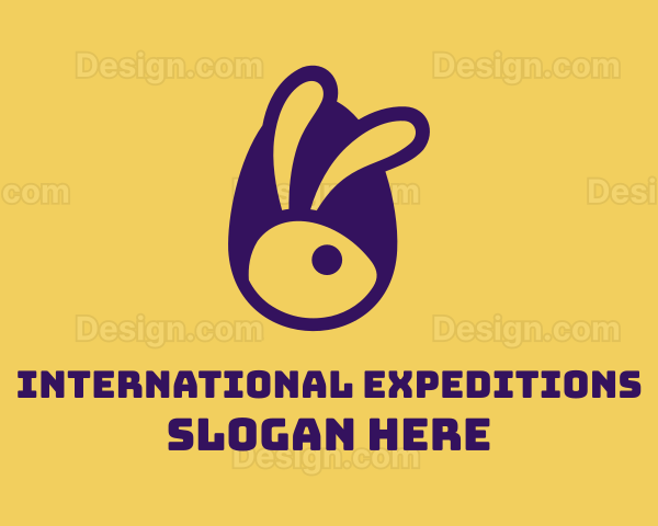 Violet Easter Rabbit Logo