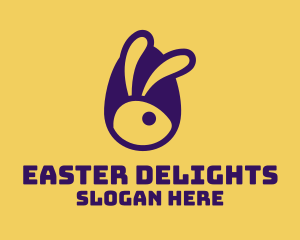 Violet Easter Rabbit logo design