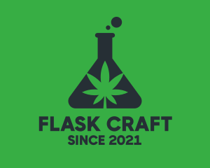 Green Flask Cannabis logo design