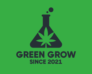 Green Flask Cannabis logo design