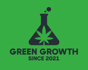 Green Flask Cannabis logo design