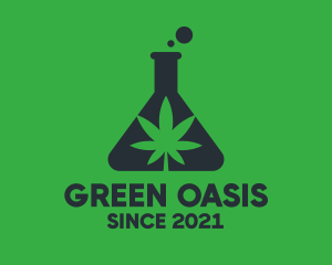 Green Flask Cannabis logo design