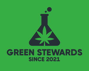 Green Flask Cannabis logo design