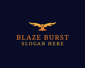 Blazing Fire Phoenix logo design