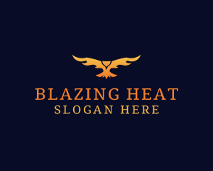 Blazing Fire Phoenix logo design