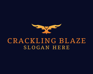 Blazing Fire Phoenix logo design