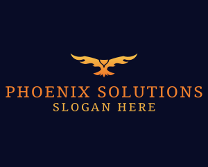 Blazing Fire Phoenix logo design