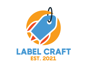 Label Space Rocket logo design