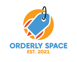 Label Space Rocket logo design