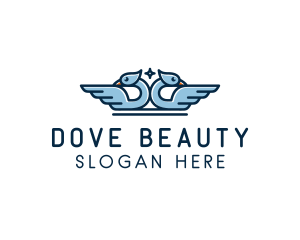 Symmetrical Dove Wings logo design