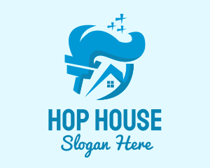 Blue House Sweep logo design