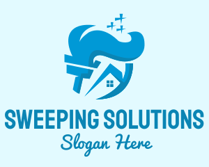 Blue House Sweep logo design