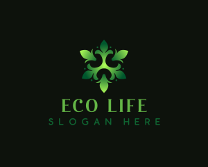 Organic Eco Leaf logo design