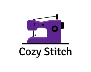 Purple Sewing Machine logo design