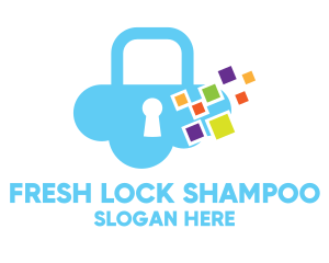 Multicolor Cloud Lock logo design