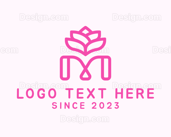 Pink Lotus Letter M Logo