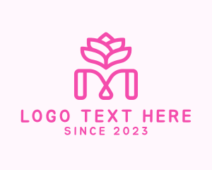 Pink Lotus Letter M logo