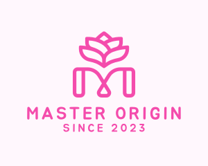 Pink Lotus Letter M logo design