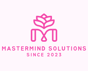 Pink Lotus Letter M logo design