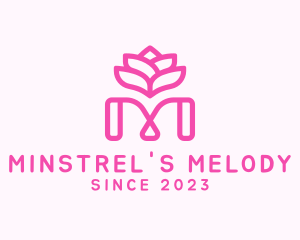 Pink Lotus Letter M logo design