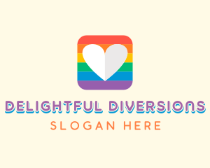 Rainbow Heart Pride logo design