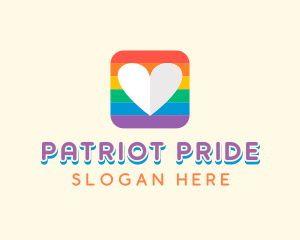 Rainbow Heart Pride logo design